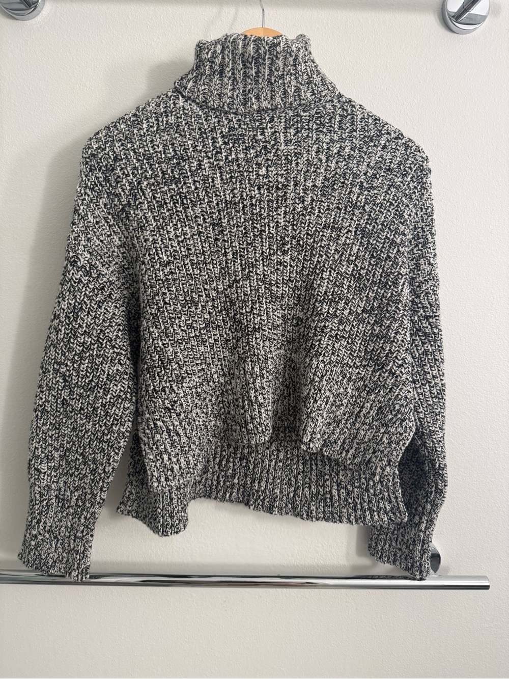 Madewell Chunky Marled Turtleneck Sweater - Gray